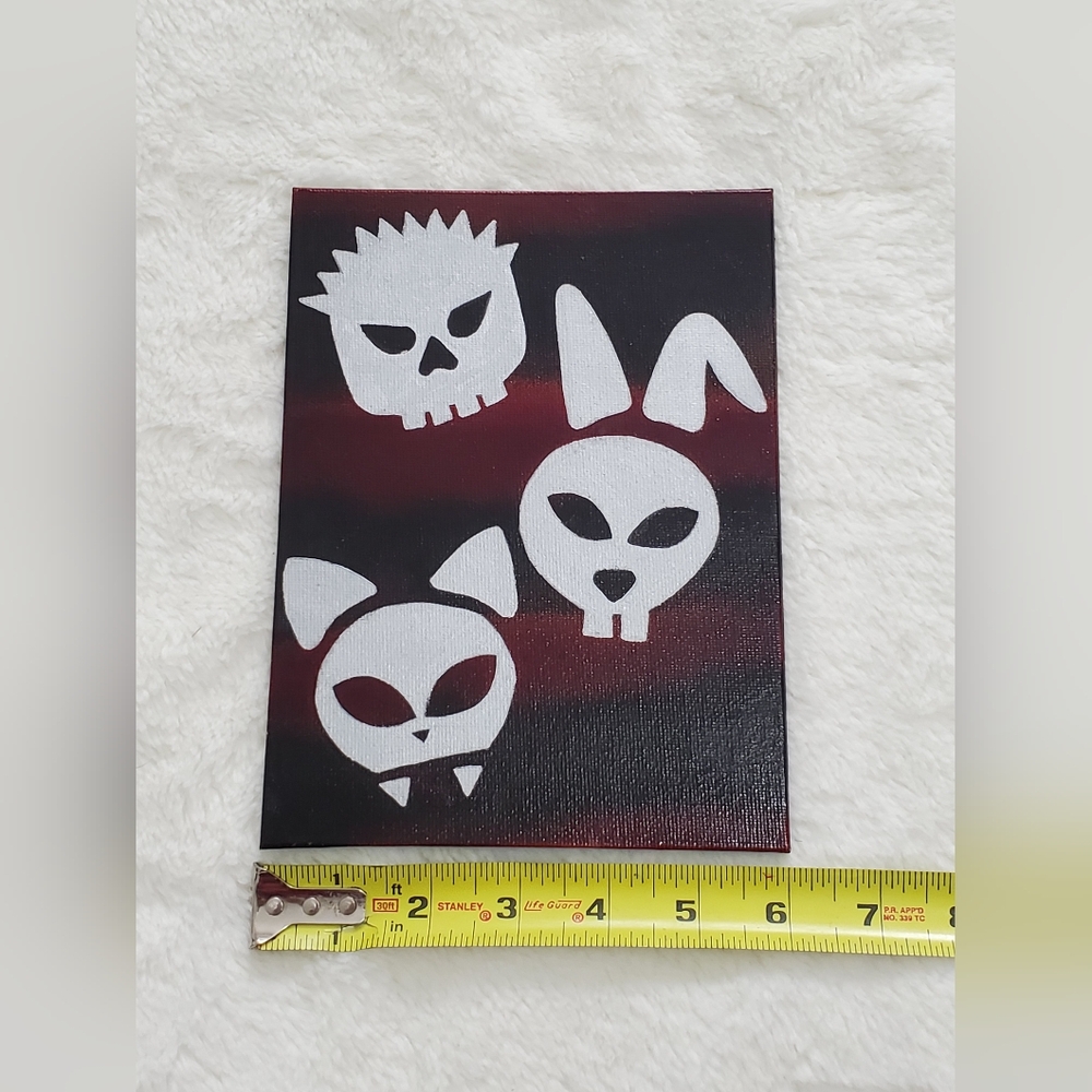 Original Abstract Art Canvas with Silver